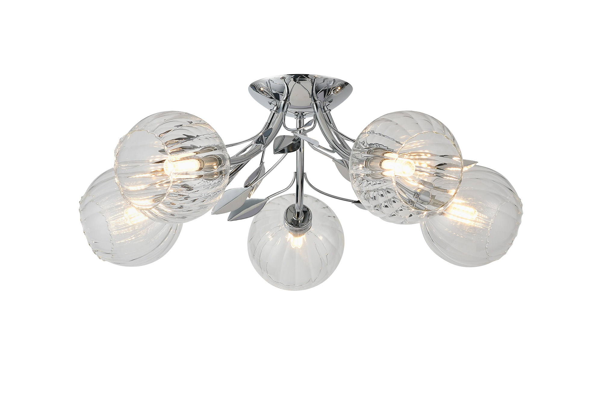 D0842CH  Elm Semi Ceiling 5 Light Polished Chrome